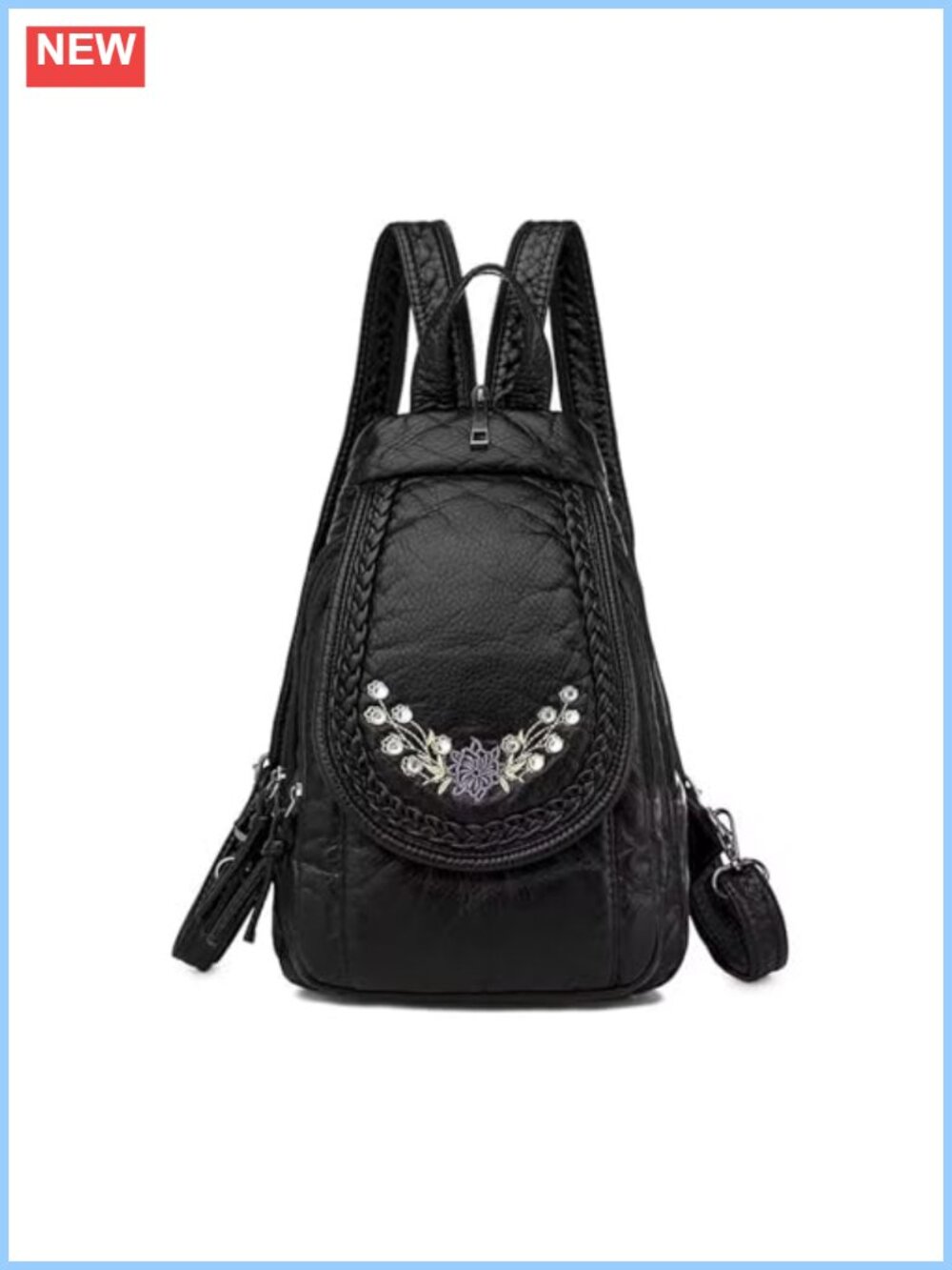 Mini Backpack Purse Women Soft Washed PU Leather Waterproof Fashion Shoulder Bag